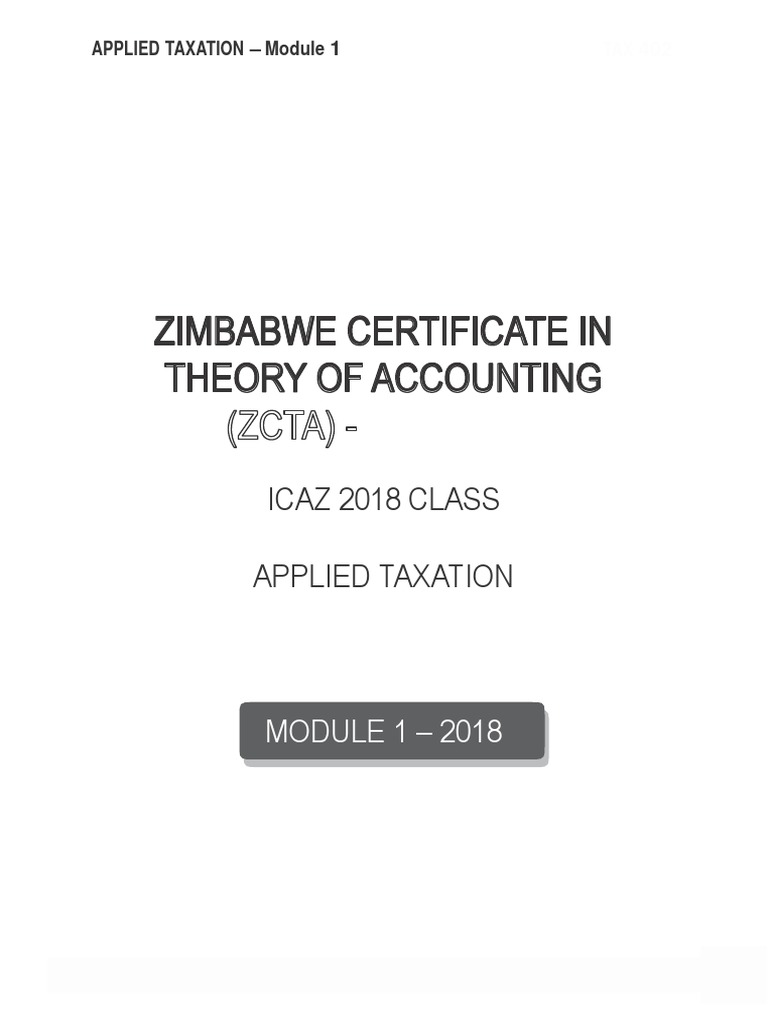 2018 CTA Taxation Module - UNISA Level 2 | PDF