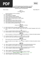 WWW - Manaresults.Co - In: B.Tech I Year (R13) Supplementary Examinations June 2017