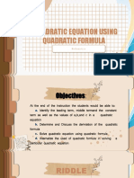 Quadratic Equation Using Quadratic Formula: Mathematics
