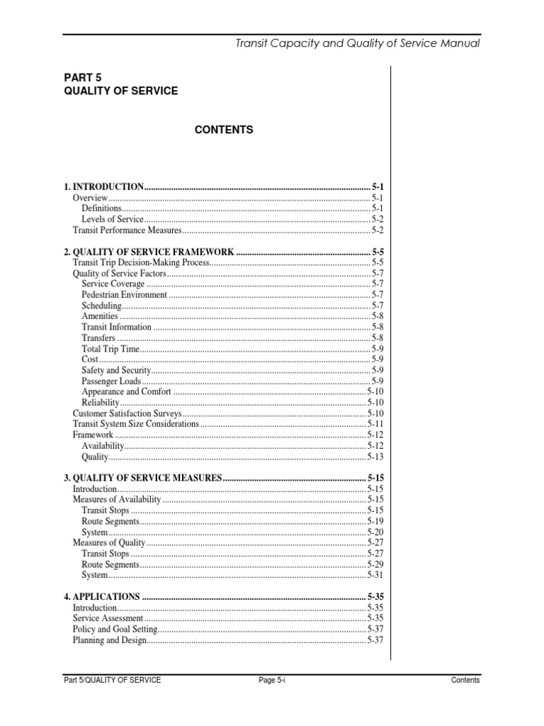 Quality of Service in Transit Systems | PDF | Public Transport | Transport
