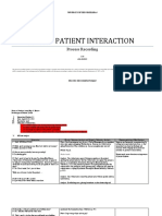 Nurse Patient Interaction: Process Recording