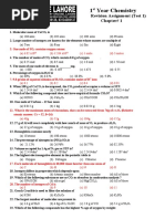 1st Year Chemistry Revision Assignment For Test 1