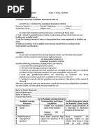 As You Visit and Observe The Learning Resource Center, Use The Observation Guide Provided. Ask The Assistance of The Center Staff Courteously