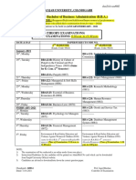 Date-Sheet For Bachelor of Business Administration (B.B.A.)