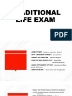 Traditional Life Exam