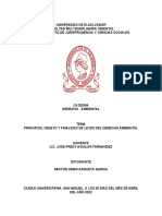 Tarea Segundo Computo Derecho Ambiental Principios, Objt. Final. de Leyes