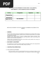 Clearing and Grubbing Method Statement | PDF | Road | Road Transport