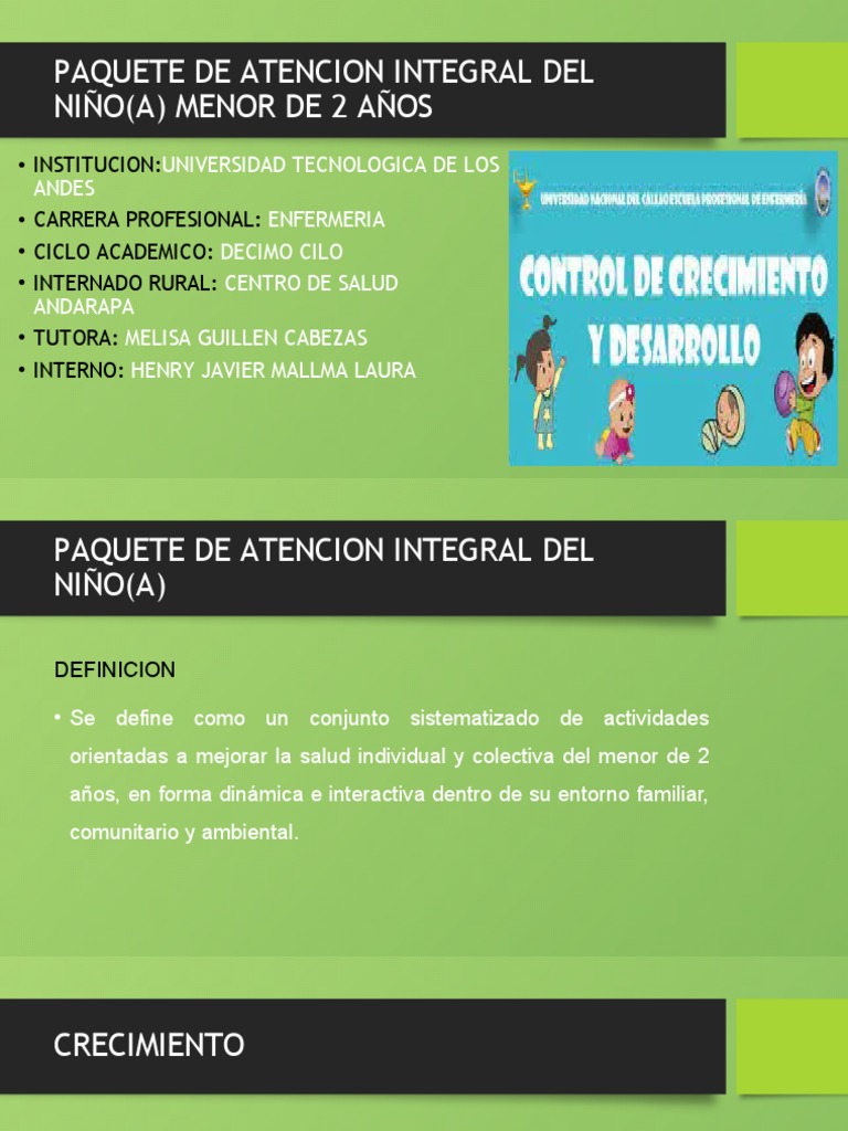 Paquete Integral de Atención al Niño Menor | PDF