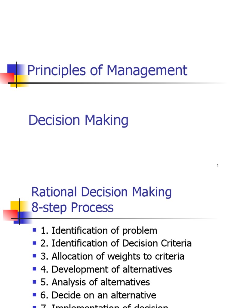 Principles of Management Decision Making | PDF | Decision Making | Risk