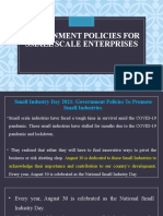 Government Policies For Small Scale Enterprises