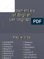 Fundamentals of English Lexicography