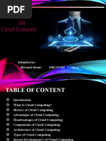 Seminar On Cloud Computing: Submitted By: Shivansh Khatri 19BCON403