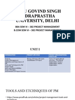 Guru Govind Singh Indraprastha University, Delhi: Bba Sem Vi - 302 Project Management