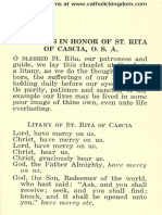 Devotions To ST Rita Augustinian OCR CK