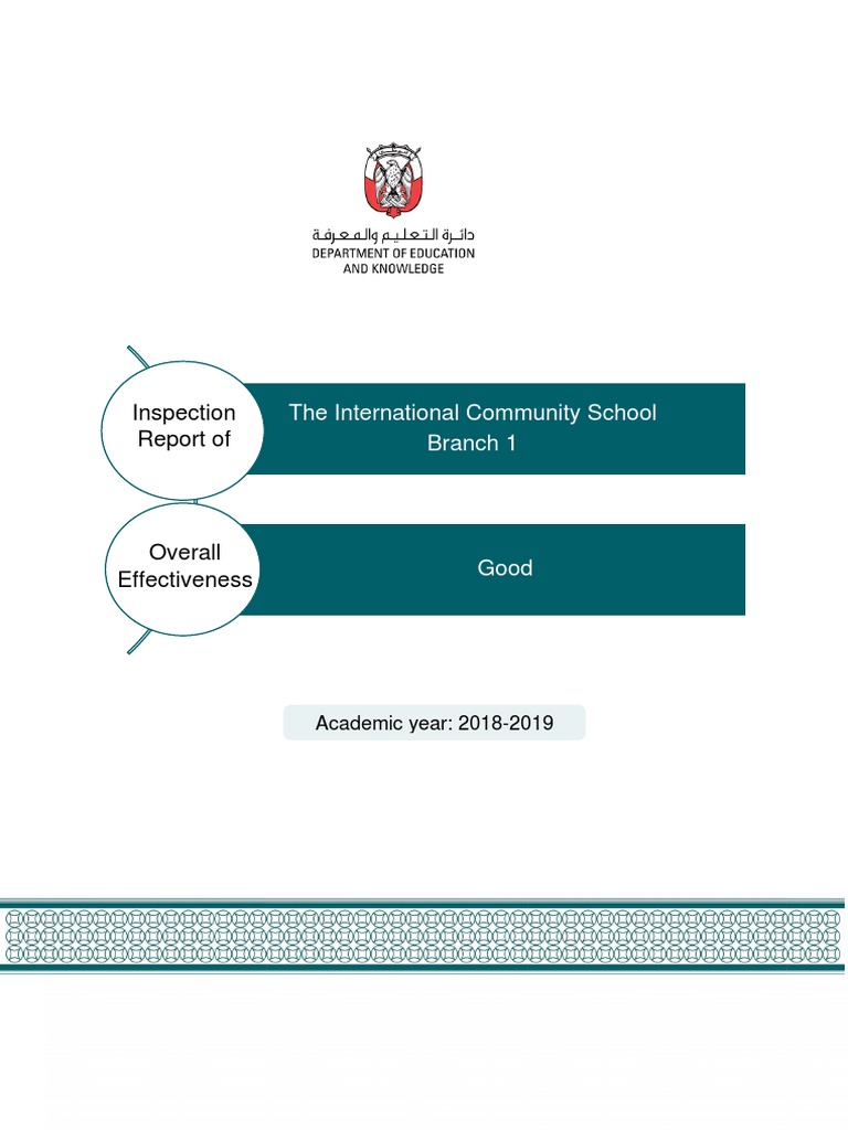 International Community School Inspection Report | PDF | Educational ...