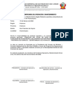 Acta de Compromiso de Operación y Mantenimiento Huancanyacu