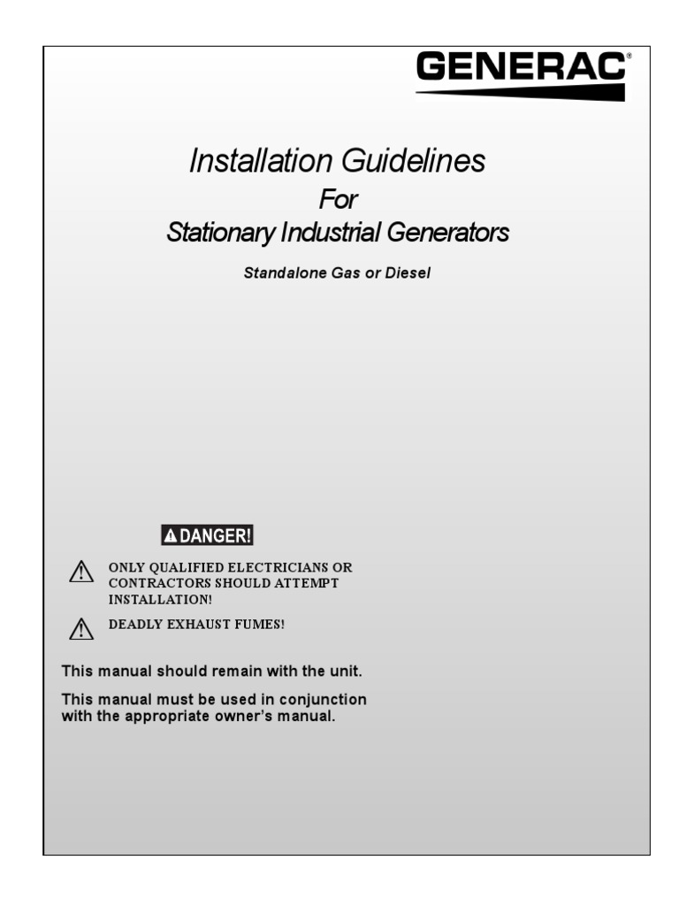 Installation Guidelines: For Stationary Industrial Generators | PDF ...