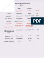 2011 Tournament Schedule
