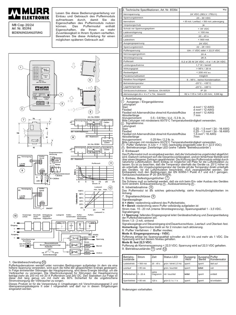 MB Cap 20/24: Input 23-30V | PDF