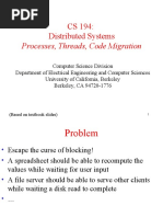 CS 194: Distributed Systems Processes, Threads, Code Migration