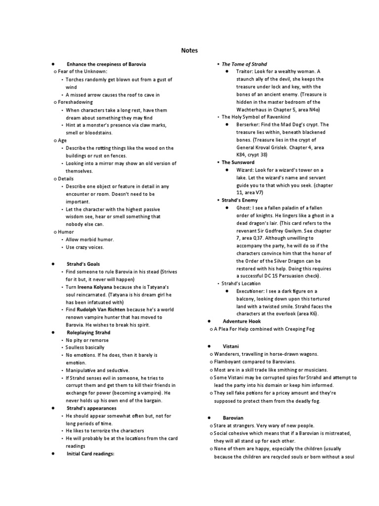 Curse of Strahd Notes | PDF | Elevator
