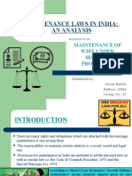 Maintenance Laws in India: An Analysis: Maintenance of Wife Under Secular Provisions