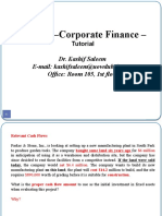 FIN922 - Corporate Finance - : Dr. Kashif Saleem E-Mail: Kashifsaleem@uowdubai - Ac.ae Office: Room 105, 1st Floor