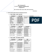 BCA Semester II CA 119 - Database Fundamentals Assignment-2: Getting Familiar With Basic SQL Syntax (DDL, DML Statements)