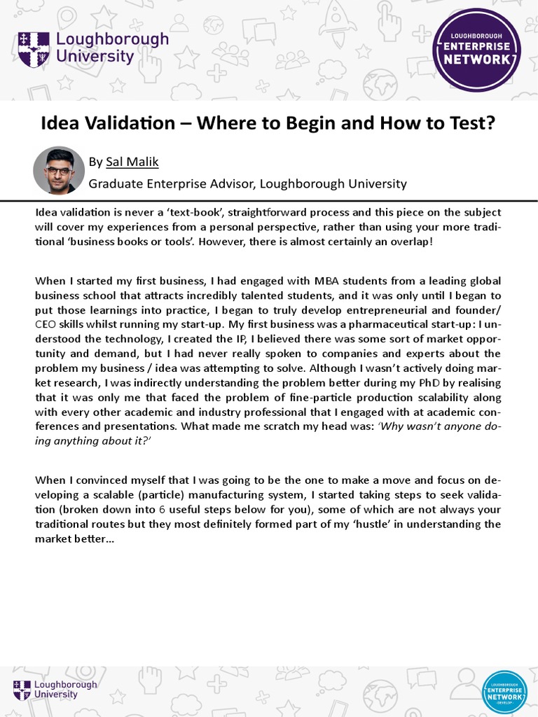 Develop - Idea Validation | PDF | Economies | Business