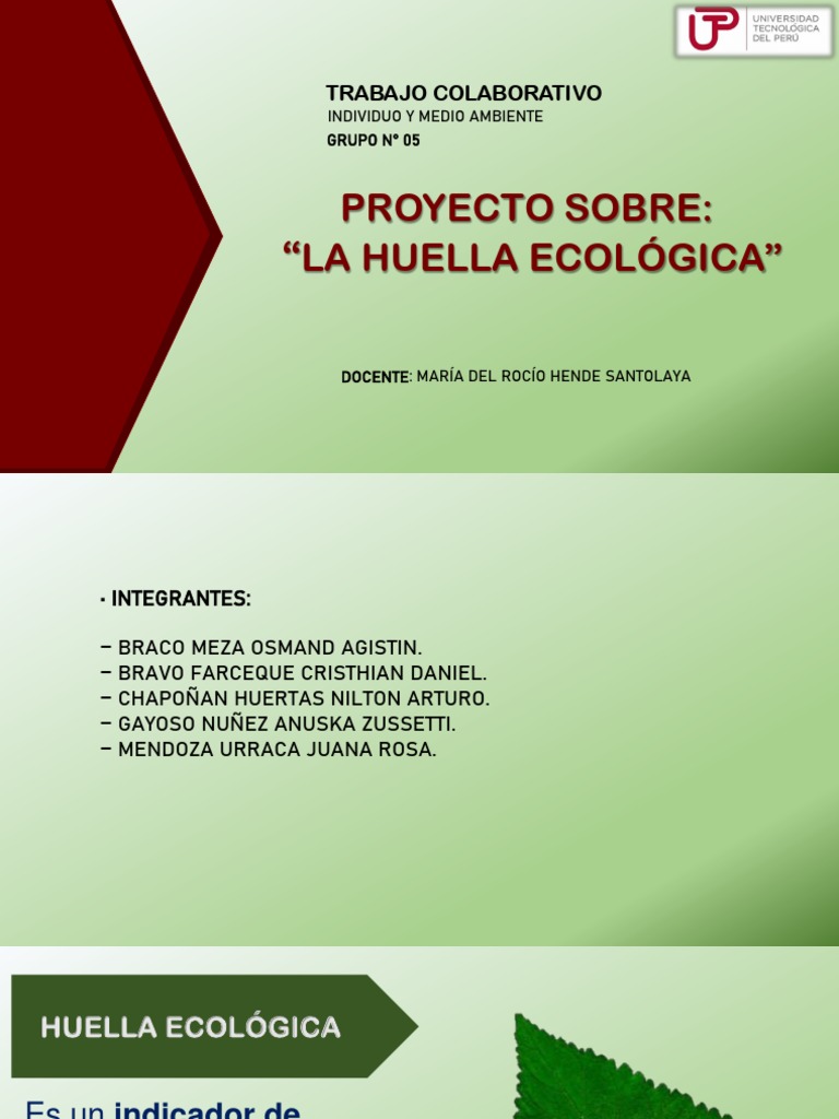 Proyecto Huella Ecológica - Grupo N°05 PDF | PDF | Residuos ...