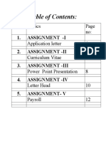 Table of Contents