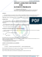 A New Addition Assigned Method FOR Assignment Problem: Abstract