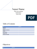 Project Type: Individual Student Name: Course Code