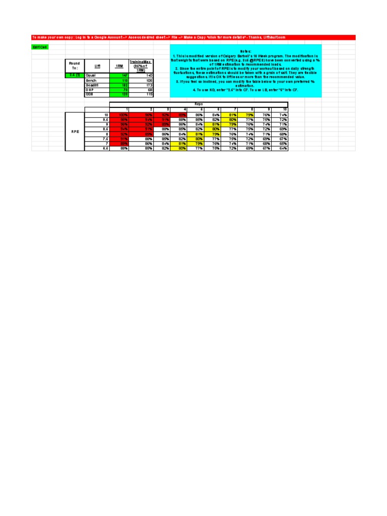 Copia de Calgary Barbell 16 Week (Revised) LB + KG PDF Weight