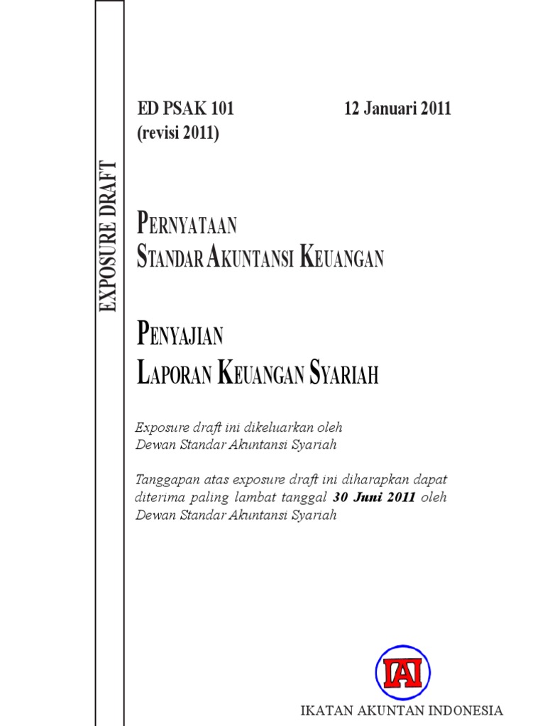 Ed Psak No 101 Penyajian Laporan Keuangan Syariah