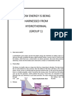 How Energy Is Being Harnessed From Hydrothermal (GROUP 1)