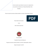 Propuesta Didáctica A Partir de Textos Narrativos para Fortalecer Los Procesos de Comprensión de