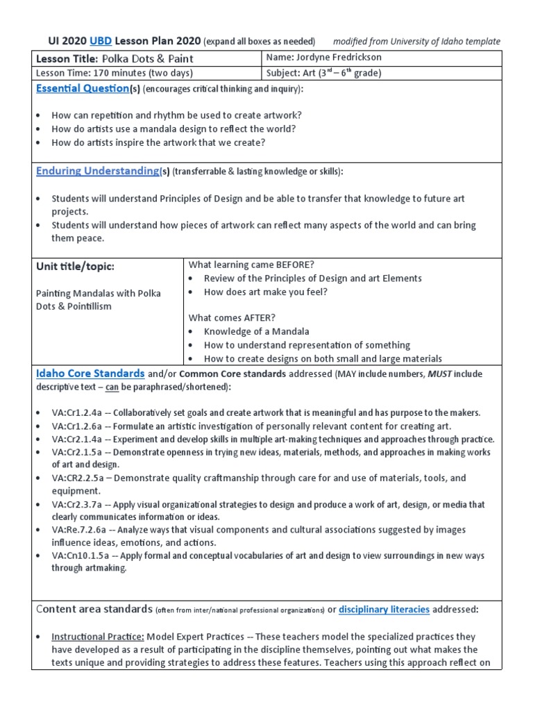 Contemporary Art Lesson Plan PDF