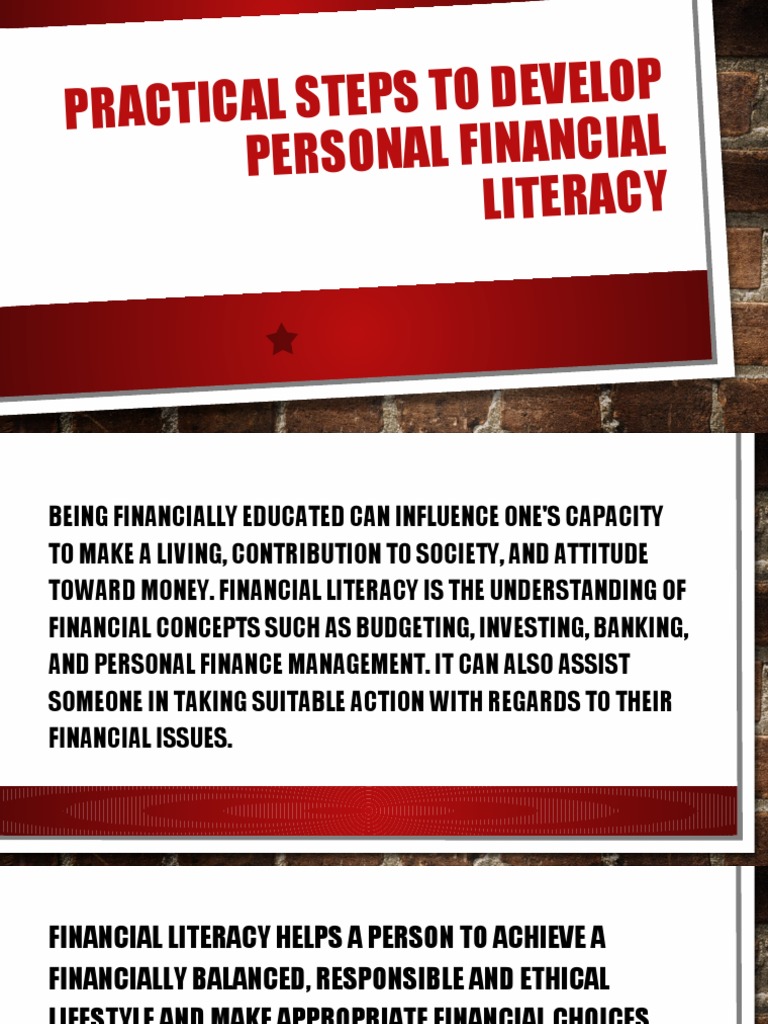 Steps to Enhance Financial Literacy | PDF