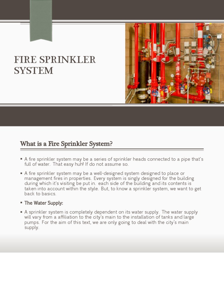 Fire Sprinkler System Overview | PDF