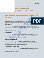 Assignment, HR, 3rd, Semester, Psychology (Evening), Saba Akhtar, 20568