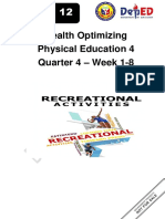 Health Optimizing Physical Education 4 Quarter 4 - Week 1-8: Grade 12