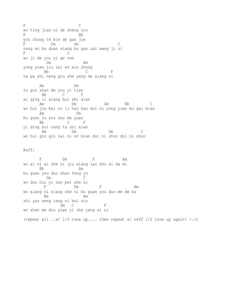Lao Shu Ai Da Mi Chords Pdf