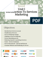 Unit I Introduction To Services Marketing