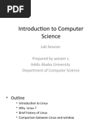 Introduction To Computer Science: Lab Session Prepared by Wezam S. Addis Ababa University Department of Computer Science