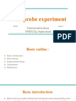 Four-Probe Experiment: Padmanabha Bose TIFR (TCIS), Hyderabad
