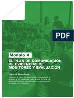 El Plan de Comunicación de Evidencia de Monitoreo y Evaluación 