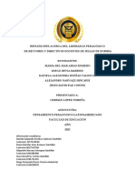 Relatoria Reflexiones Acerca Del Liderazgo Pedagógico de Rectores y Directivos Docentes de Julian de Zubiria