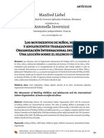 Los Movimientos de Niños, Niñas y Adolescentes Trabajadores y La Organización Internacional Del Trabajo. Una Lección Sobre El Silencio Forzado