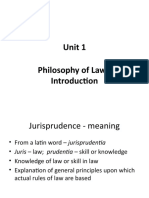 Unit 1 - Philosophy of Law - An Introduction